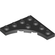 Plate Special 4 x 4 with 3 x 3 Quarter Round Cutout — Black