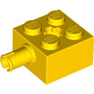 Brick Special 2 x 2 with Pin and Axle Hole — Yellow