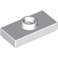 Plate Special 1 x 2 with 1 Stud with Groove and Inside Stud Holder (Jumper) — White