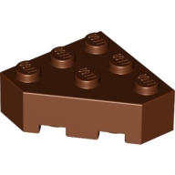Brick Wedged 3 x 3 Cut Corner — Reddish Brown