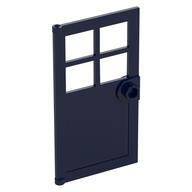 Door 1 x 4 x 6 with 4 Panes and Stud Handle — Dark Blue