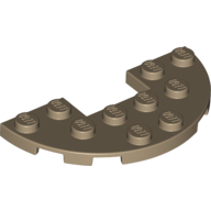Plate Round Half 3 x 6 with 1 x 2 Cutout — Dark Tan