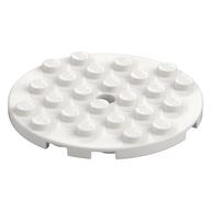 Plate Round 6 x 6 with Hole — White