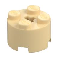 Brick Round 2 x 2 with Axle Hole — Tan