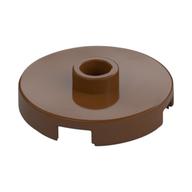 Plate Special Round 2 x 2 with Center Stud (Jumper Plate) — Reddish Brown