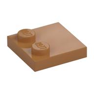 Plate Special 2 x 2 with Only 2 studs — Medium Nougat