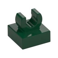 Tile Special 1 x 1 with Clip with Rounded Edges — Dark Green