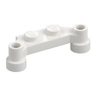 Plate Special 1 x 4 Offset with Bar Holes — White