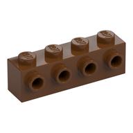 Brick Special 1 x 4 with 4 Studs on One Side — Reddish Brown