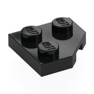 Wedge Plate 2 x 2 Cut Corner — Black