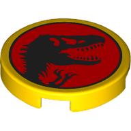 Tile Round 2 x 2 with Jurassic Park Logo print — Yellow