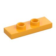 Plate Special 1 x 3 with 2 Studs with Groove and Inside Stud Holder (Jumper) — Bright Light Orange