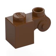 Brick Special 1 x 1 with Scroll with Open Stud — Reddish Brown