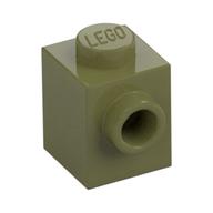 Brick Special 1 x 1 with Stud on 1 Side — Olive Green