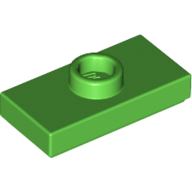 Plate Special 1 x 2 with 1 Stud with Groove and Inside Stud Holder (Jumper) — Bright Green
