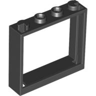 Window 1 x 4 x 3 without Shutter Tabs — Black