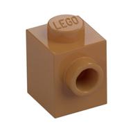 Brick Special 1 x 1 with Stud on 1 Side — Medium Nougat