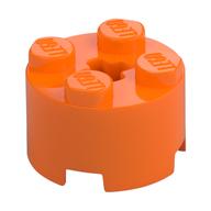 Brick Round 2 x 2 with Axle Hole — Orange