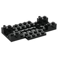 Vehicle Base 6 x 10 x 1 with Wheels Holder and 4 x 2 Recessed Center, Corner Cutouts with Smooth Underside — Black
