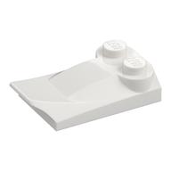 Wedge Curved 2 x 3 x 2/3 Two Studs, Wing End — White