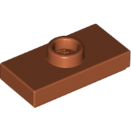 Plate Special 1 x 2 with 1 Stud with Groove and Inside Stud Holder (Jumper) — Dark Orange
