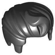 Hair Swept Back with Forelock — Black