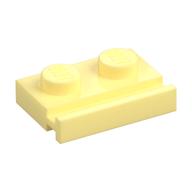 Plate Special 1 x 2 with Door Rail — Bright Light Yellow