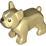 Animal, Dog, French Bulldog, Grumpy Face with Black Nose and Mouth, White Spot on Forehead Print — Tan
