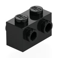 Brick Special 1 x 2 with Studs on 2 Sides — Black