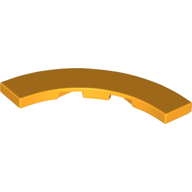 Tile 4 x 4 Curved, Macaroni — Bright Light Orange
