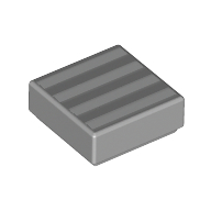 Tile 1 x 1 with White Lines/Stripes print — Light Bluish Gray
