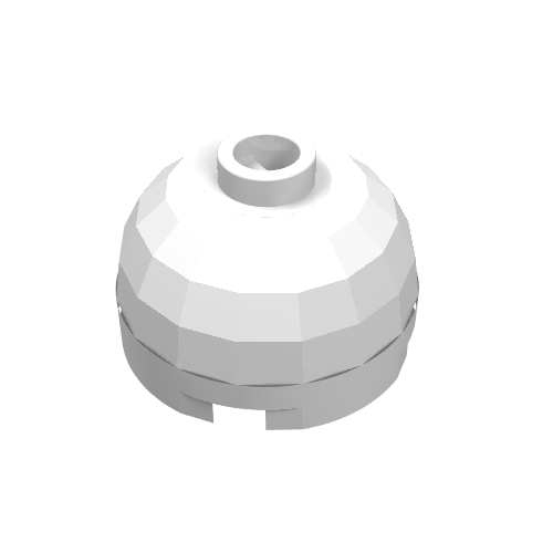 Brick Round 2 x 2 Dome Top, Blocked Open Stud, Bottom Axle Holder — White