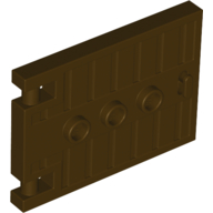 Door 1 x 5 x 3 with 3 Studs and Handle — Dark Brown