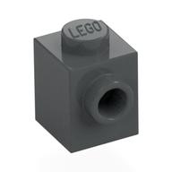 Brick Special 1 x 1 with Stud on 1 Side — Dark Bluish Gray