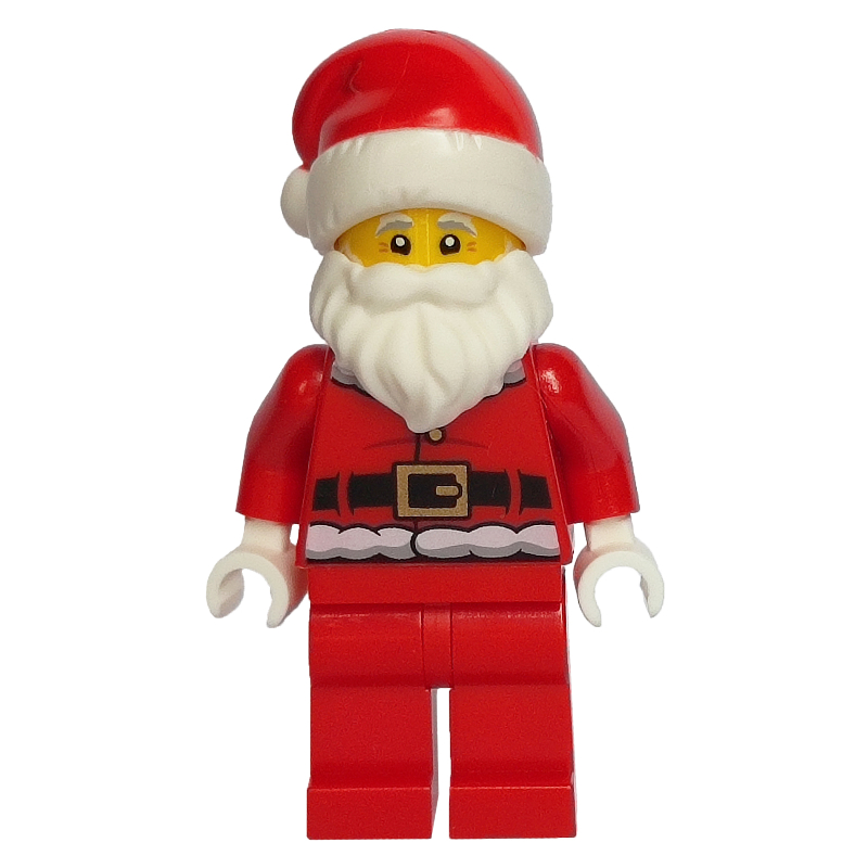 Santa - Fur Lined Jacket with 2 Dark Red Creases on Back, Red Legs