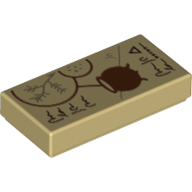 Tile 1 x 2 with Cauldron print — Tan