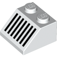 Slope 45° 2 x 2 with Black Grill Print — White
