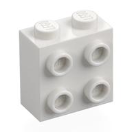 Brick Special 1 x 2 x 1 2/3 with 4 Studs on 1 Side — White