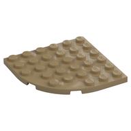 Plate Round Corner 6 x 6 — Dark Tan