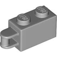 Brick Special 1 x 2 with Vertical Closed Handle on Edge — Light Bluish Gray