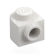 Plate 1 x 1 x 2/3 Half Round with Side Stud — White