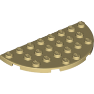 Plate Round Half 4 x 8 — Tan