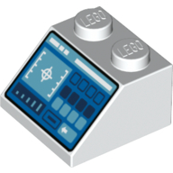 Slope 45° 2 x 2 with Computer Screen, with Crosshairs print — White