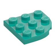 Plate Round Corner 3 x 3 — Dark Turquoise