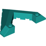Wedge Sloped 45° 6 x 8 with Pointed Cutout — Dark Turquoise