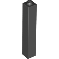 Brick 1 x 1 x 5 with Solid Stud — Black