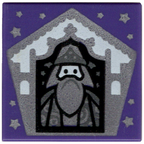 Tile 2 x 2 with Wizard Card Albus Dumbledore - Silver print — Dark Purple