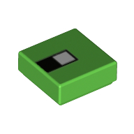 Tile 1 x 1 with Pixelated Eye print — Bright Green